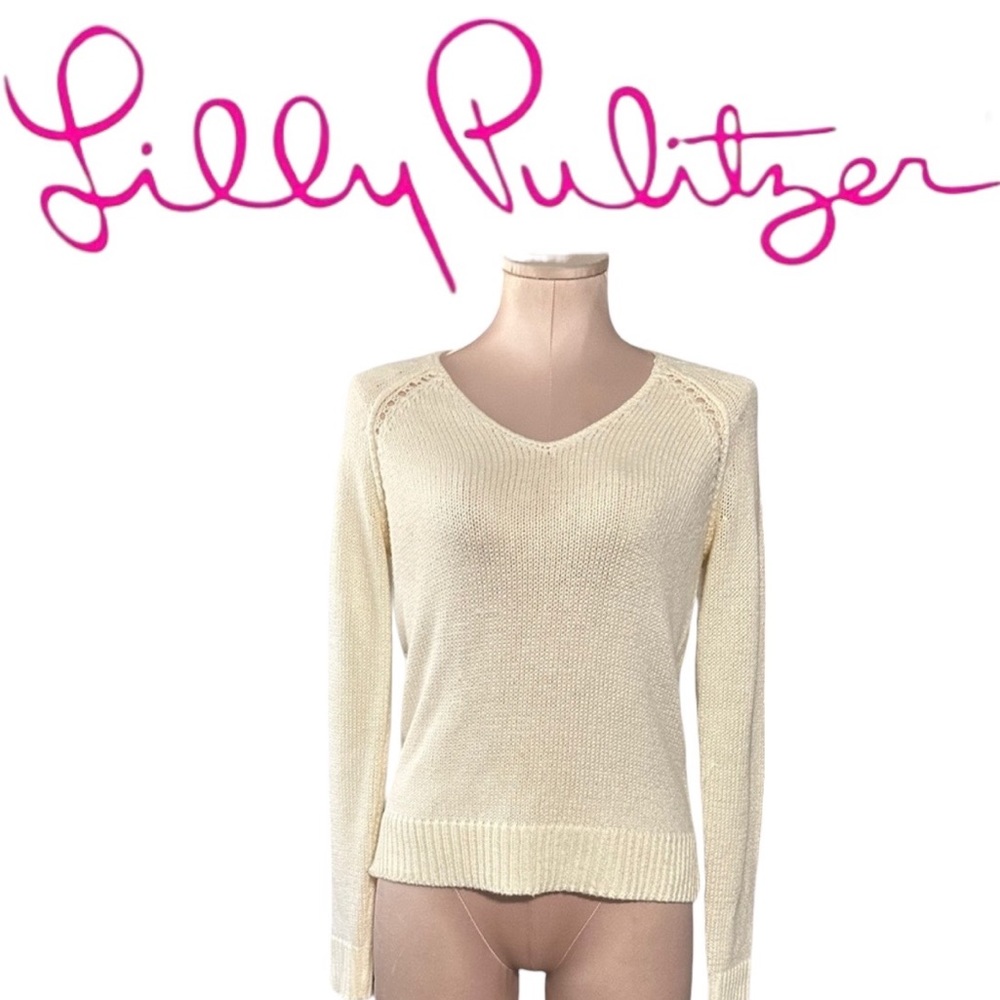 Lilly Pulitzer ivory sweater in XS. Beautiful detailing